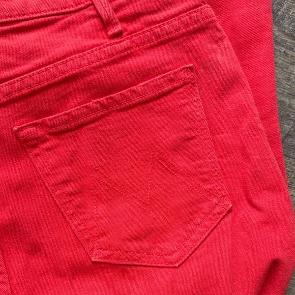 MOTHER  Red Women Jeans - Picture 6 of 8